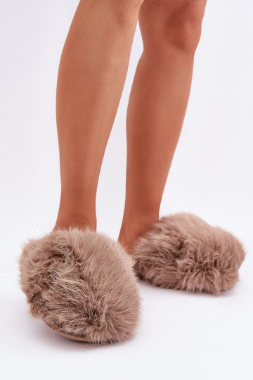 Chaussons pour femmes avec fourrure couleur sable INladisa 2