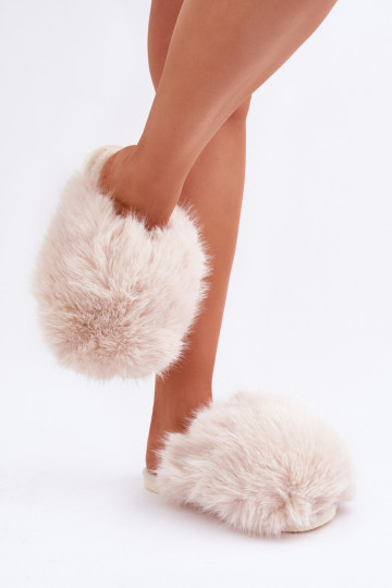 met bont Slippers Dames ivoor INladisa