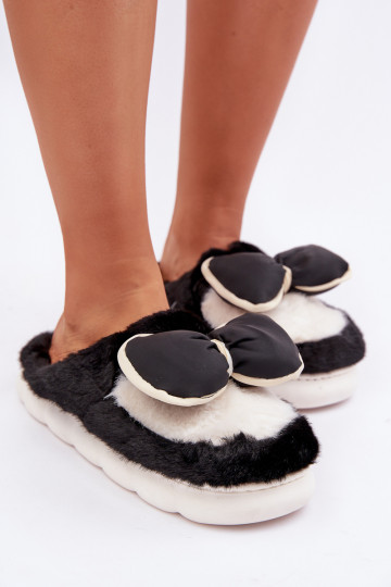 met bont Slippers met linten zInart Grilis
