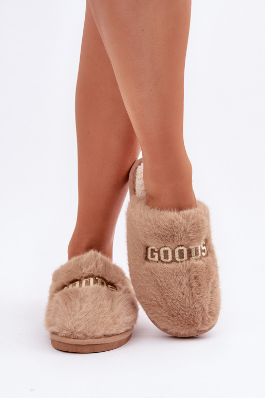 Slippers Dames met bont I Oppisem bruine kleur Kalelia