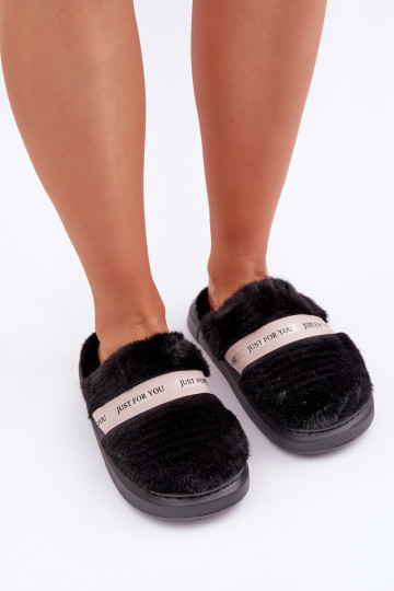 Dames slippers met versierde hakken in zwart Savalithea 2