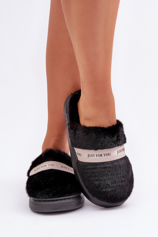 Dames slippers met versierde hakken in zwart Savalithea