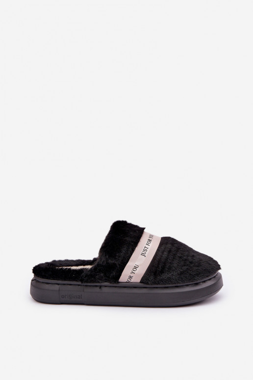 Dames slippers met versierde hakken in zwart Savalithea
