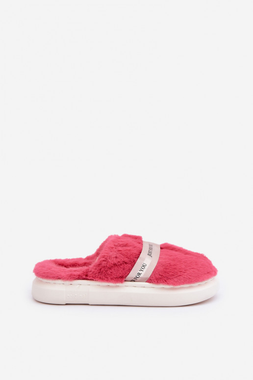 met bont Slippers met versierde hakken roze Savalithea met bont Slippers met versierde hakken roze Savalithea