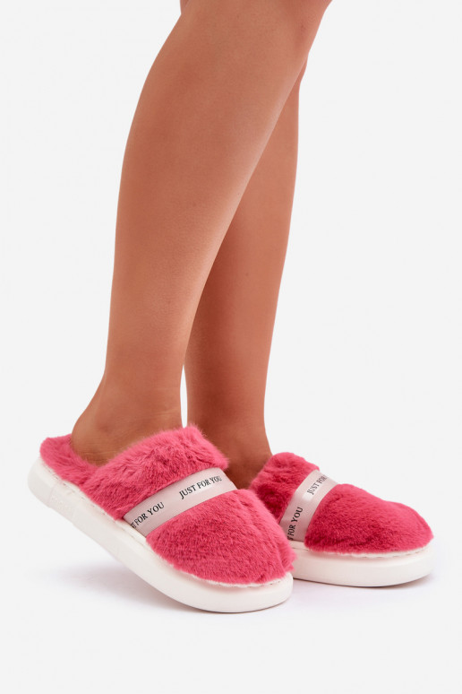 met bont Slippers met versierde hakken roze Savalithea met bont Slippers met versierde hakken roze Savalithea
