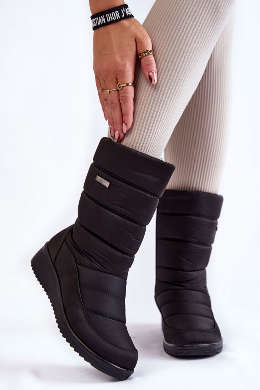 Wärmende Schneestiefel in Schwarz Calena