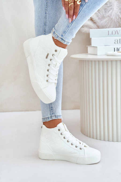 Gewatteerde sneakers Big Star in witte kleur