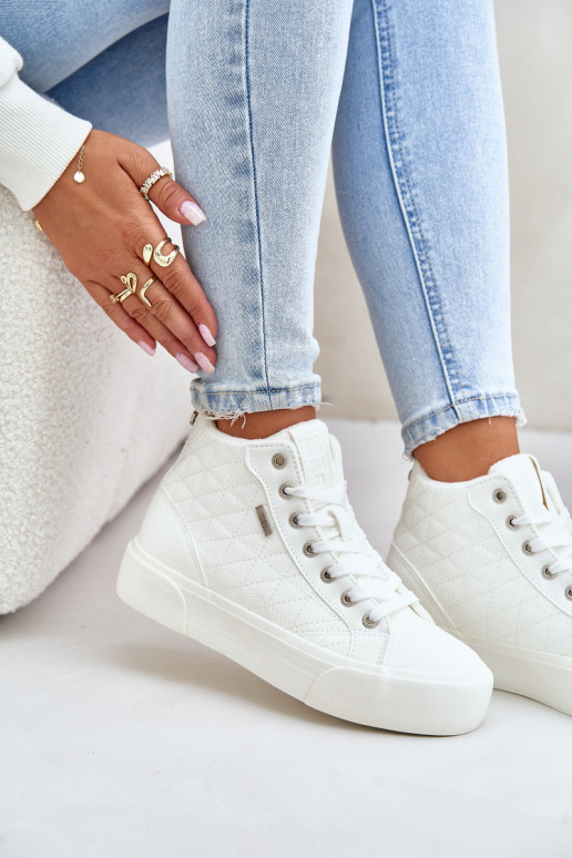 Gewatteerde sneakers Big Star in witte kleur