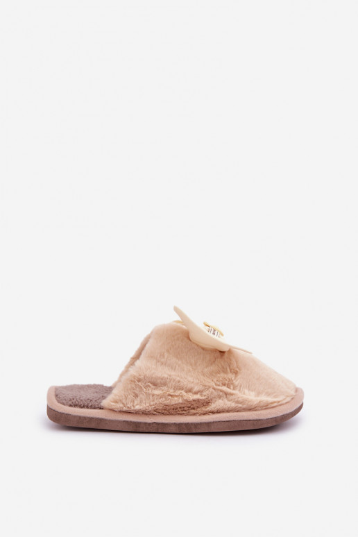 Slippers Dames met bont I Boog beige Olfedi Slippers Dames met bont I Boog beige Olfedi