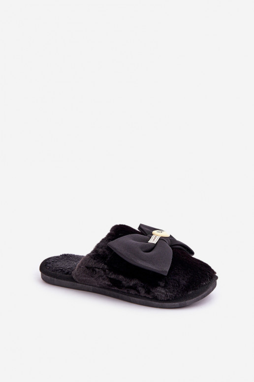 Dames slippers met bont I Lankas in zwarte kleur Olfedi