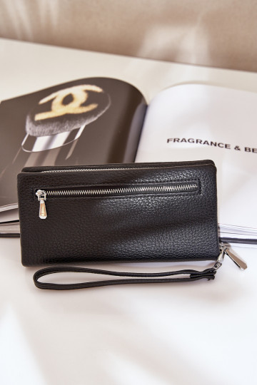 Grand portefeuille pour femmes avec embossage en simili cuir noir Tai turirtiel 2