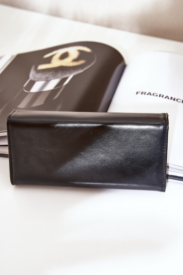 Portefeuille féminin en simili cuir noir Erolia 2