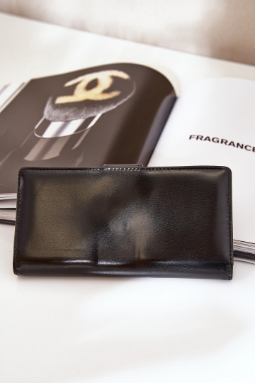 Portefeuille femme en simili cuir noir Kalinessa 2