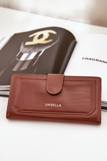 Portefeuille femme en simili cuir marron Kalinessa