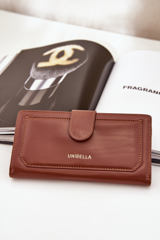 Portefeuille femme en simili cuir marron Kalinessa