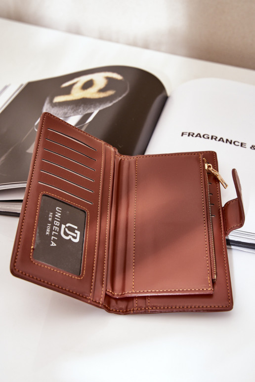 Portefeuille femme en cuir écologique marron Kalinessa Portefeuille femme en cuir écologique marron Kalinessa