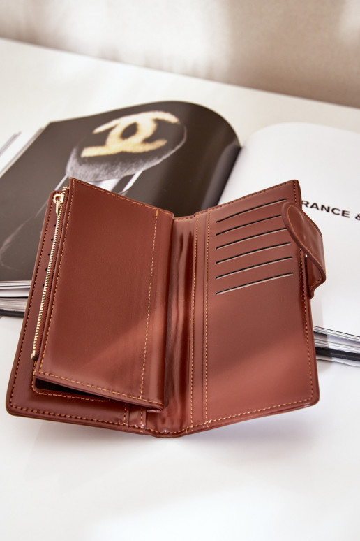 Damenbrieftasche aus Öko-Leder braune Farbe Kalinessa Damenbrieftasche aus Öko-Leder braune Farbe Kalinessa