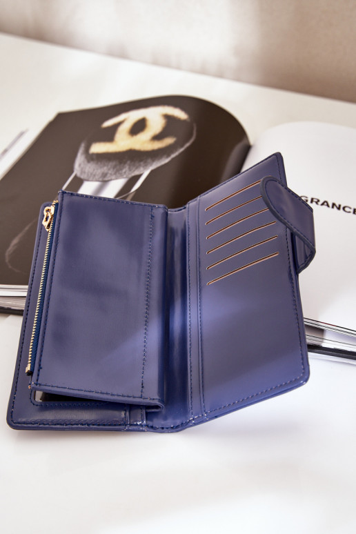 Portefeuille femme en cuir écologique bleu foncé Kalinessa Portefeuille femme en cuir écologique bleu foncé Kalinessa