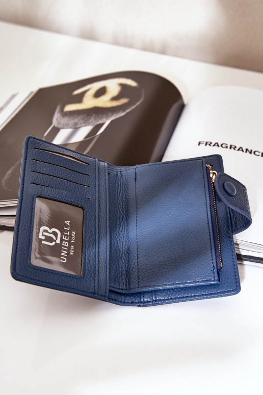 Portefeuille femme en simili cuir bleu marine Isamille