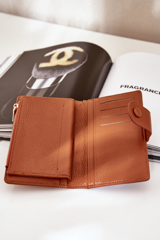 Feminin Geldbörse aus Öko-Leder braune Farbe Isamille