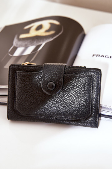 Portefeuille femme en simili cuir noir Isamille