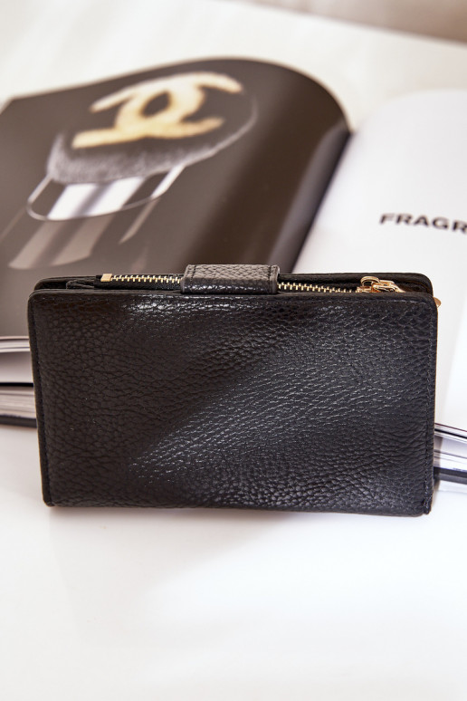 Portefeuille femme en simili cuir noir Isamille