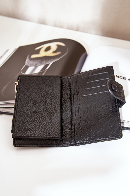 Damenbörse aus schwarzem Eco-Leder Isamille