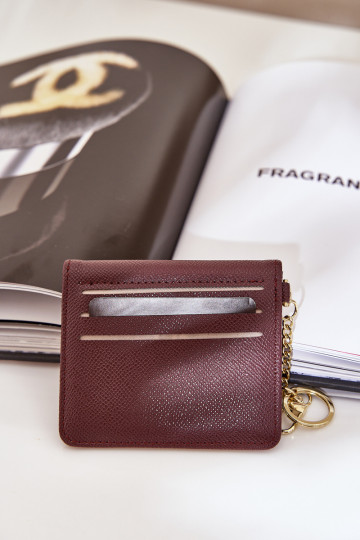 Etui Activé Karty Ze couleur doréem Brelokiem en cuir écologique marron Iritinme 2