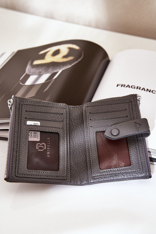 Eko Cuir Portefeuille femme gris foncé Bronica