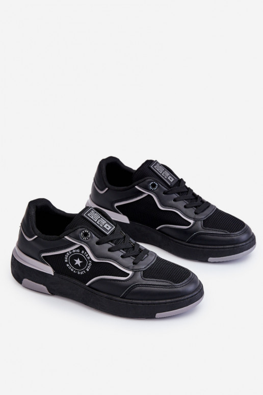 Feminin Sportlicher Stil Schuhe Big Star LL274443 SchZuarz und-graue Farbe