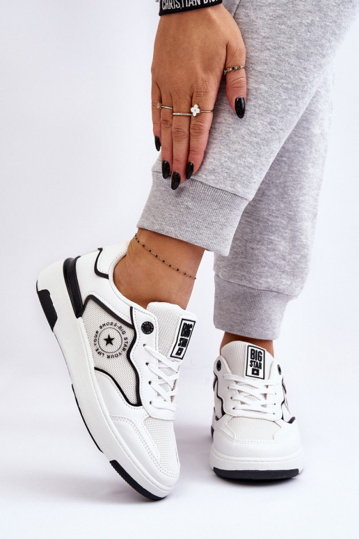 Damen-Sneaker im sportlichen Stil Big Star LL274440 in Weiß und Schwarz