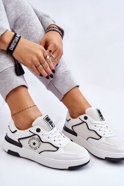 Damen-Sneaker im sportlichen Stil Big Star LL274440 in Weiß und Schwarz