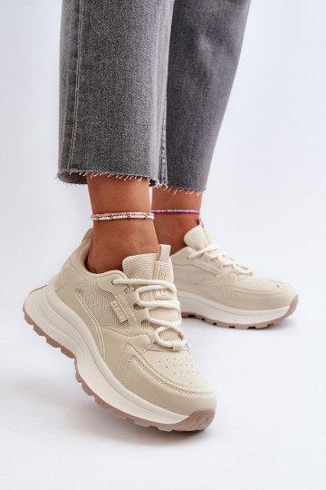 Chaussures modèle baskets Féminin HI-POLY SYSTEM Big Star NN274A105 beige