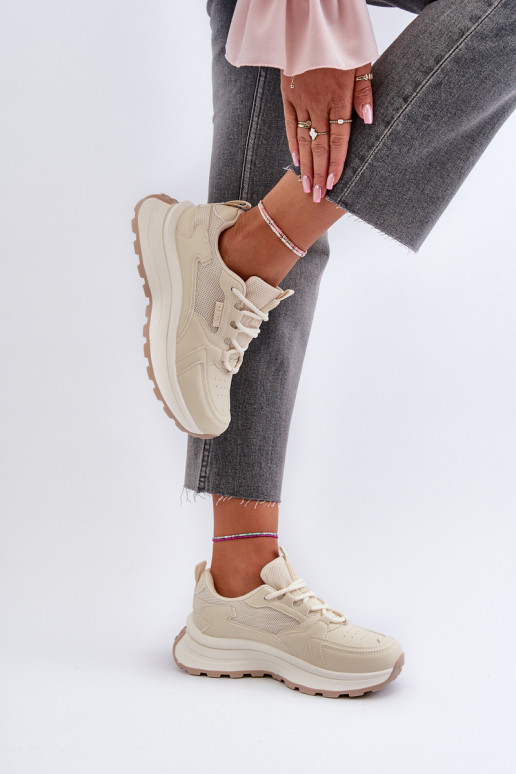 Chaussures modèle baskets Féminin HI-POLY SYSTEM Big Star NN274A105 beige Chaussures modèle baskets Féminin HI-POLY SYSTEM Big Star NN274A105 beige