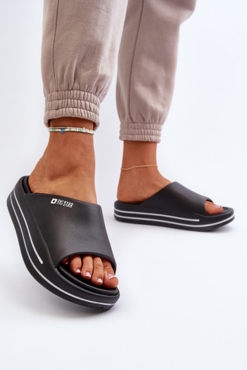 Dames slippers met plateau Big Star NN274A037 in zwart