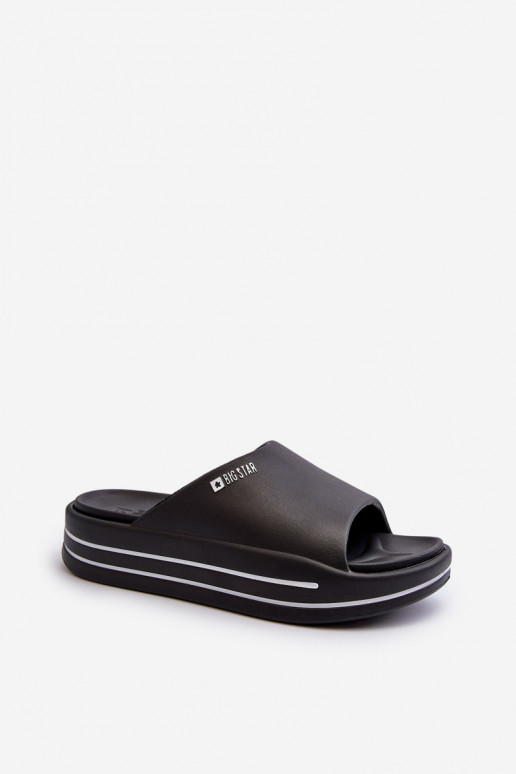 Big Star NN274A037 - Damen Pantoletten mit Plateau in Schwarz