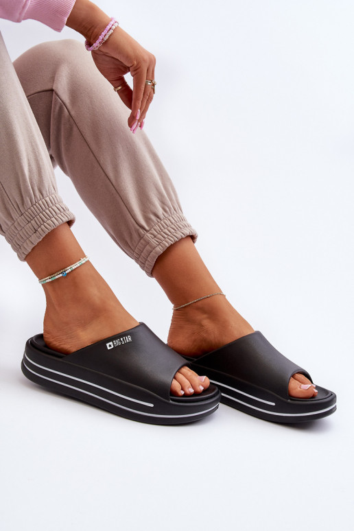 Damenhausschuhe mit einer Plattform Big Star NN274A037 schZuarze Farbe