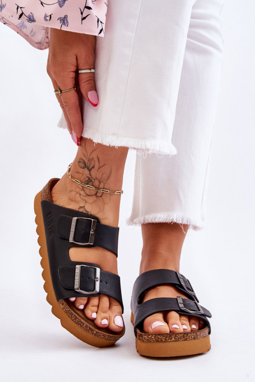 Klassisches Stilvollll Feminin Hausschuhe Big Star LL274477 schZuarze Farbe