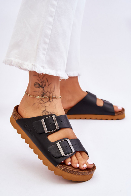 Modèle classique Féminin Chaussons Big Star LL274477 couleur noire