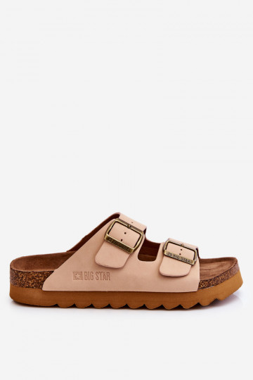 Klassisches Stilvollll Feminin Hausschuhe Big Star LL274478 Beige