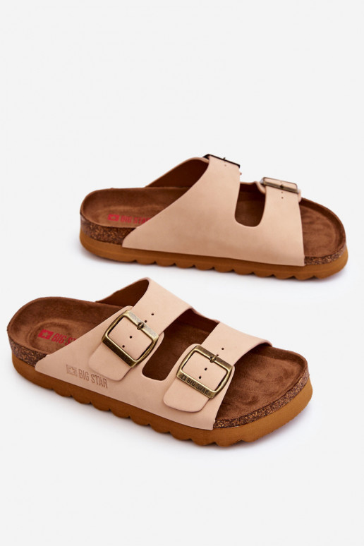 Klassiek dames pantoffels Big Star LL274478 zandkleur