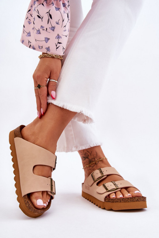 Modèle classique Féminin Chaussons Big Star LL274478 beige