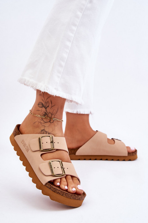 Klassisches Stilvollll Feminin Hausschuhe Big Star LL274478 Beige Klassisches Stilvollll Feminin Hausschuhe Big Star LL274478 Beige