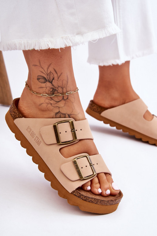 Klassisches Stilvollll Feminin Hausschuhe Big Star LL274478 Beige Klassisches Stilvollll Feminin Hausschuhe Big Star LL274478 Beige