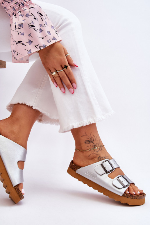 Klassisches Stilvollll Feminin Hausschuhe Big Star LL274476 Silberfarbe Klassisches Stilvollll Feminin Hausschuhe Big Star LL274476 Silberfarbe