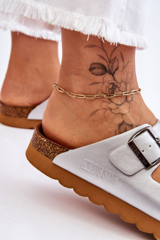 Klassisches Stilvollll Feminin Hausschuhe Big Star LL274476 Silberfarbe Klassisches Stilvollll Feminin Hausschuhe Big Star LL274476 Silberfarbe