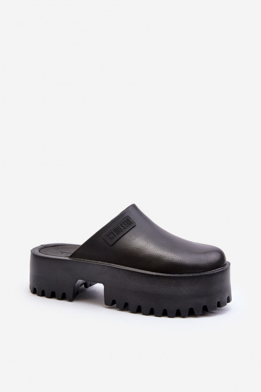 Dames pantoffels met trendy zware zolen Big Star NN274014 zwart