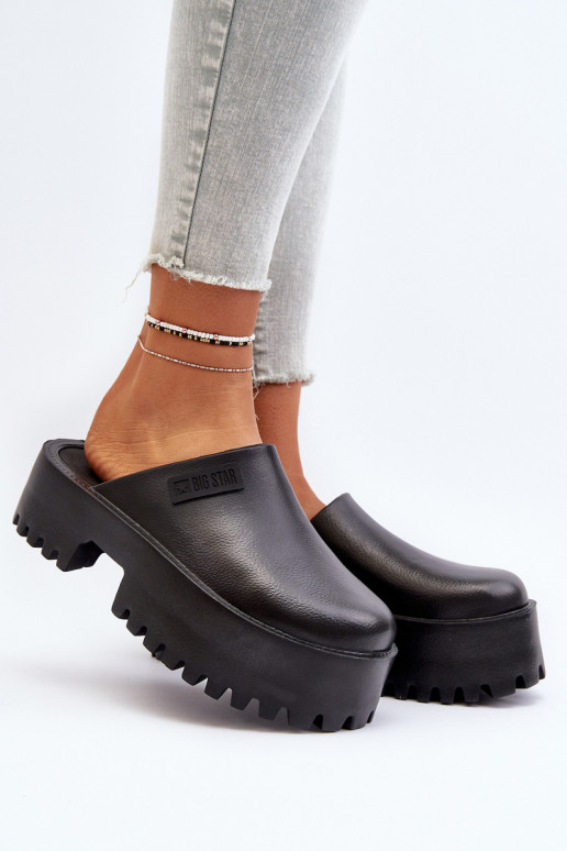 Mules tendance avec semelles épaisses Big Star NN274014 noires
