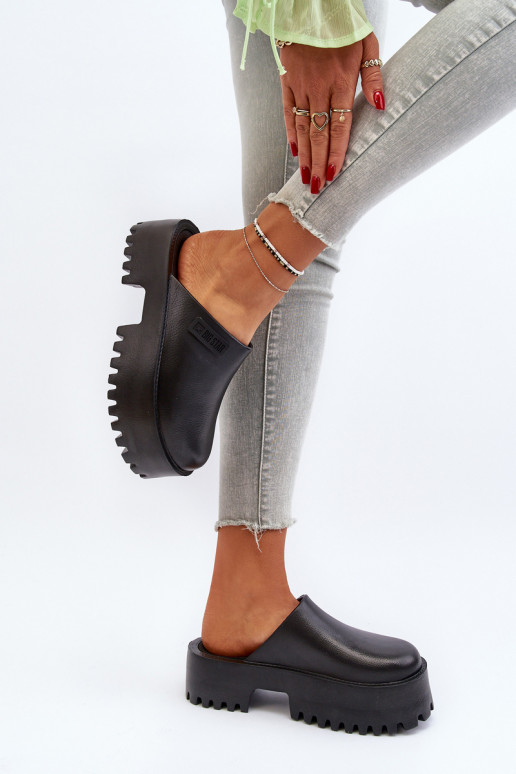 Mules tendance avec semelles épaisses Big Star NN274014 noires