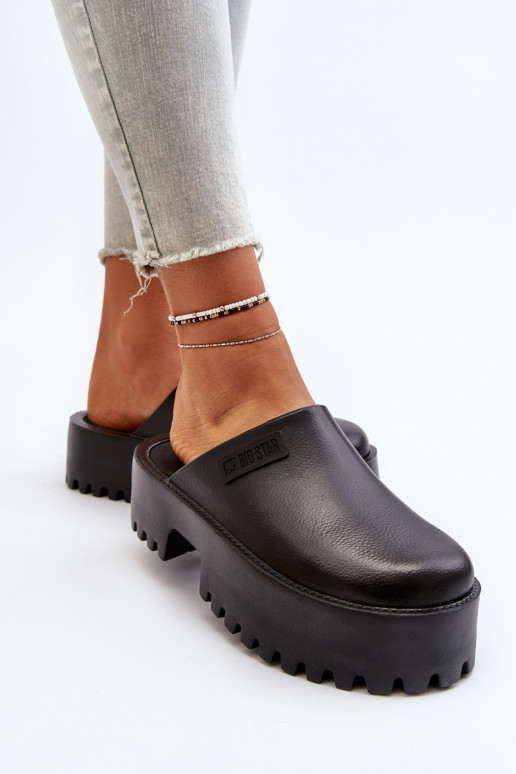 Mules tendance avec semelles épaisses Big Star NN274014 noires